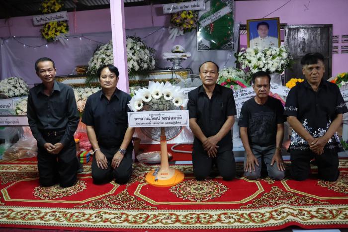สวดอภิธรรม นายบุญมา มูลคำวัน สมาชิกสภาเทศบาลตำบลลำน้ำพอง ณ ชุมชนห้วยเสือเต้น หมู่ที่ ๓